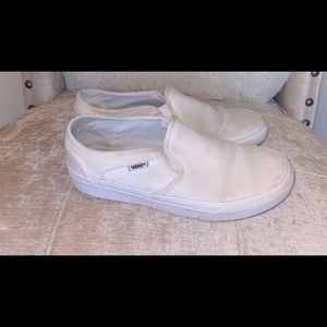White Slip On Vans
